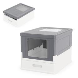 Bac &agrave; liti&egrave;re pliable design avec tiroir coulissant 50 x 37,5 x 36,5 cm entretien facile ambiance c