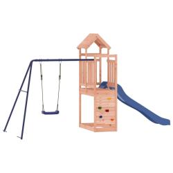 Aire de jeux d'ext&eacute;rieur balan&ccedil;oires toboggan portiques robuste jeux jardin 424 x 186 x 214 cm bois