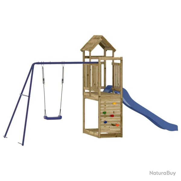 Aire de jeux d'ext�rieur escalade balan�oires toboggan portiques robuste jeux jardin 424 x 186 x 21