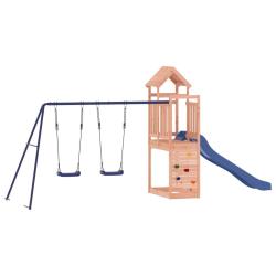 Aire de jeux d'ext&eacute;rieur balan&ccedil;oires toboggan portiques robuste jeux jardin 495 x 186 x 214 cm bois