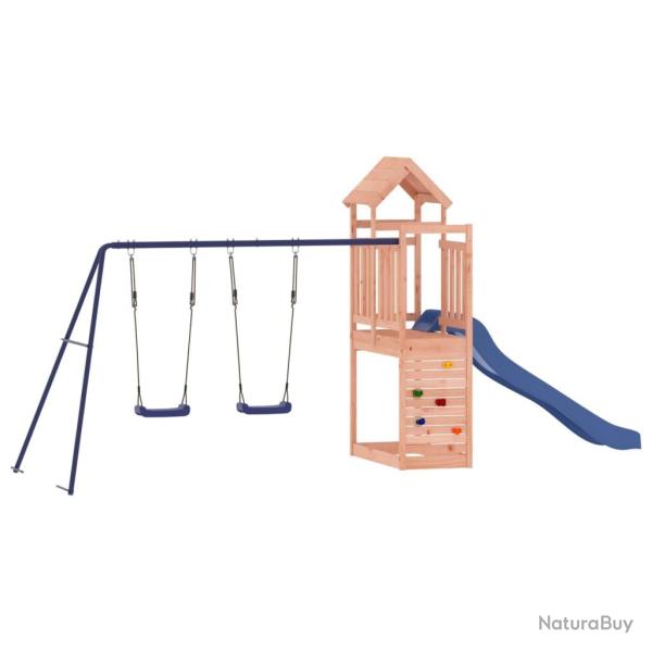 Aire de jeux d'ext�rieur balan�oires toboggan portiques robuste jeux jardin 495 x 186 x 214 cm bois