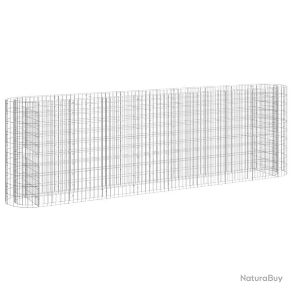 Lit sur�lev� � gabion fer galvanis� 330 x 50 x 100 cm Argent 02_0039914