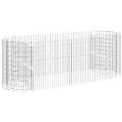 Lit sur&eacute;lev&eacute; &agrave; gabion fer galvanis&eacute; 300 x 100 x 100 cm Argent 02_0039912