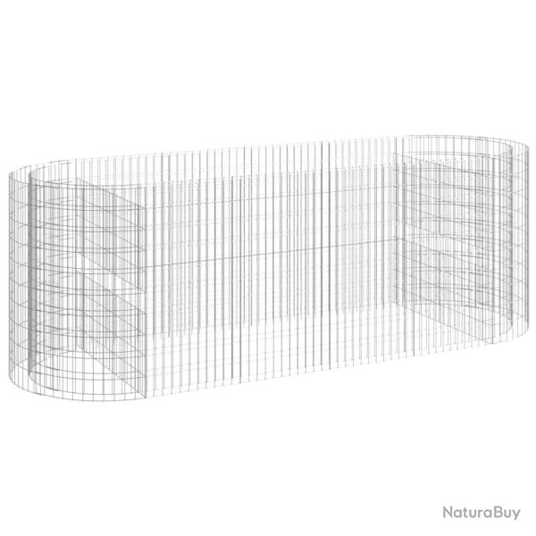Lit sur�lev� � gabion fer galvanis� 300 x 100 x 100 cm Argent 02_0039912