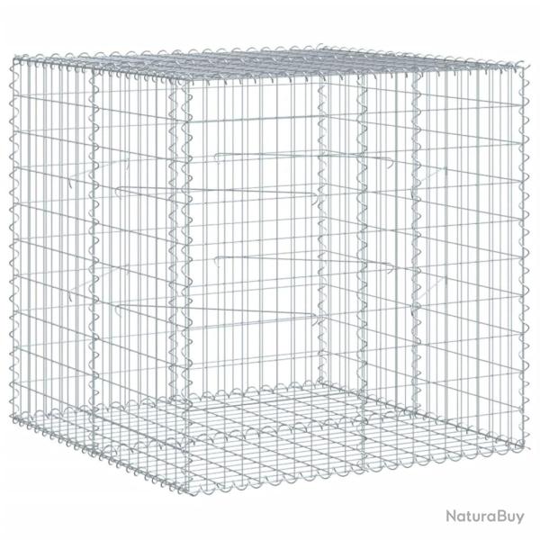 Panier gabion cl�ture cage mur de sout�nement avec couvercle 100 x 100 x 100 cm fer galvanis� Argen