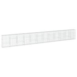 Panier gabion cl&ocirc;ture cage mur de sout&egrave;nement avec couvercle 1200 x 50 x 150 cm fer galvanis&eacute; Argen