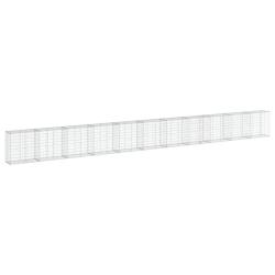 Panier gabion cl&ocirc;ture cage mur de sout&egrave;nement avec couvercle 1100 x 50 x 100 cm fer galvanis&eacute; Argen