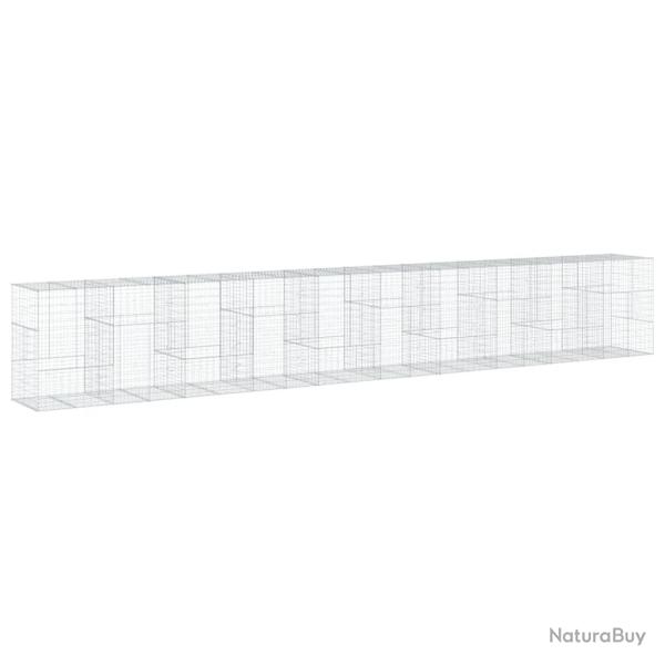 Panier gabion cl�ture cage mur de sout�nement avec couvercle 1000 x 100 x 150 cm fer galvanis� Arge