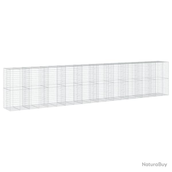 Panier gabion cl�ture cage mur de sout�nement avec couvercle 1000 x 100 x 200 cm fer galvanis� Arge