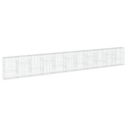 Panier gabion cl&ocirc;ture cage mur de sout&egrave;nement avec couvercle 1100 x 50 x 150 cm fer galvanis&eacute; Argen