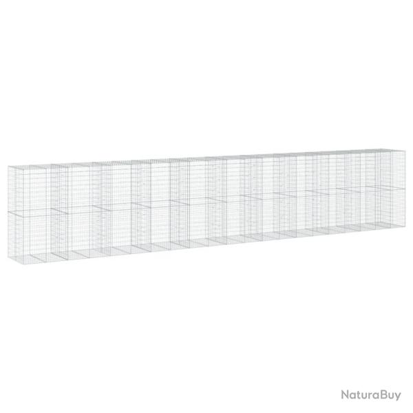 Panier gabion cl�ture cage mur de sout�nement avec couvercle 1050 x 100 x 200 cm fer galvanis� Arge