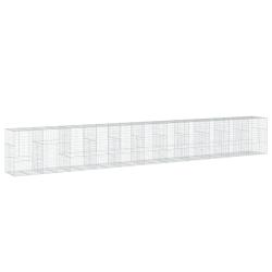 Panier gabion cl&ocirc;ture cage mur de sout&egrave;nement avec couvercle 1100 x 100 x 150 cm fer galvanis&eacute; Arge