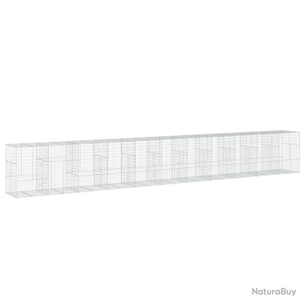 Panier gabion cl�ture cage mur de sout�nement avec couvercle 1100 x 100 x 150 cm fer galvanis� Arge