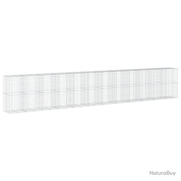Panier gabion cl�ture cage mur de sout�nement avec couvercle 1200 x 100 x 200 cm fer galvanis� Arge