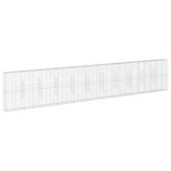 Panier gabion cl&ocirc;ture cage mur de sout&egrave;nement avec couvercle 1100 x 50 x 200 cm fer galvanis&eacute; Argen