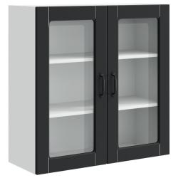 Armoire de cuisine murale moderne rangement pratique 80 x 31 x 80 cm en bois d'ing&eacute;nierie noir 02_0