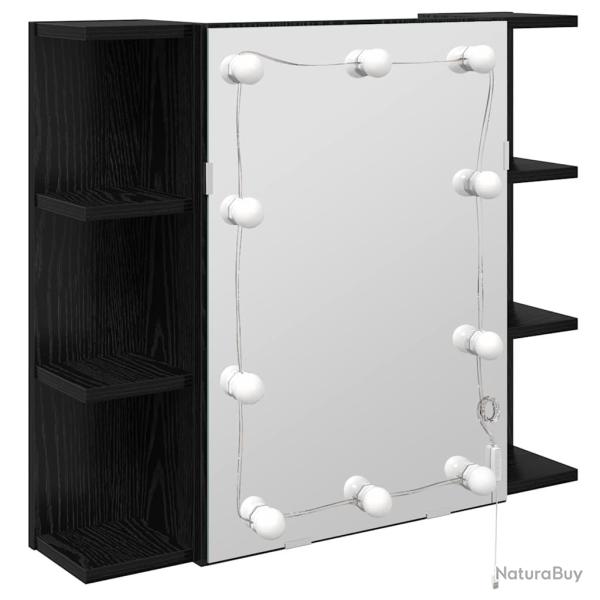 Armoire miroir murale moderne rectangulaire 70 x 16,5 x 60 cm avec �tag�res d�co salle de bain en b
