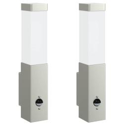 Lot de 2 appliques murales ext&eacute;rieures modernes design &eacute;pur&eacute; 10.5 x 6 x 33 cm en acier inoxydable a
