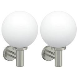 Lot de 2 appliques murales ext&eacute;rieures modernes rondes 28 x 25 x 38 cm r&eacute;sistantes intemp&eacute;ries en a