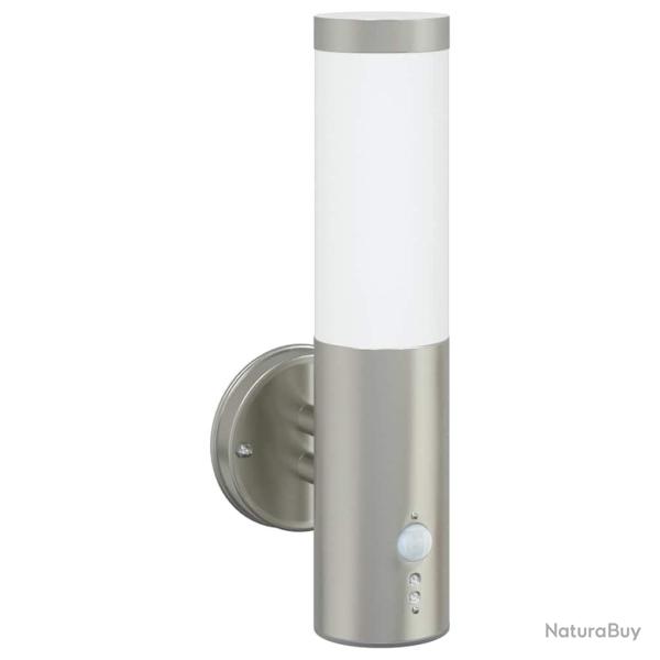 Applique murale ext�rieure cylindrique moderne 15 x 7,5 x 33 cm design �pur� durable en acier inoxy