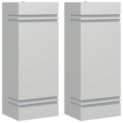 Lot de 2 appliques murales d'ext&eacute;rieur design &eacute;clairage jardin 9,5 x 7,5 x 24 cm en acier inoxydabl