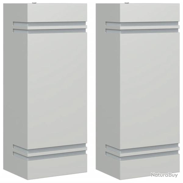 Lot de 2 appliques murales d'ext�rieur design �clairage jardin 9,5 x 7,5 x 24 cm en acier inoxydabl