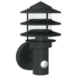 Applique murale d'ext&eacute;rieur avec capteur r&eacute;glable 15,5 x 15,5 x 28 cm en acier inoxydable noir 02_0