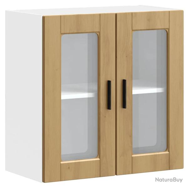 Armoire murale de cuisine porte en verre 60 x 31 x 60 cm grand espace rangement finition moderne en