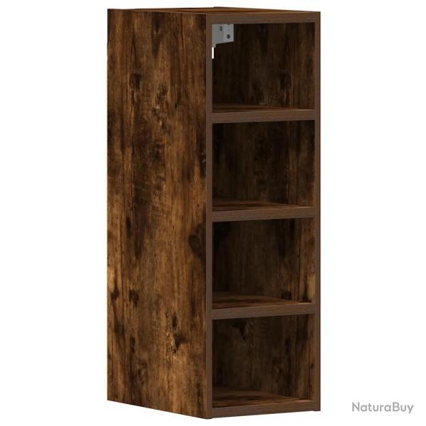 Armoire suspendue murale moderne rangement cuisine 20 x 29,5 x 60 cm en bois d'ing�nierie ch�ne fum