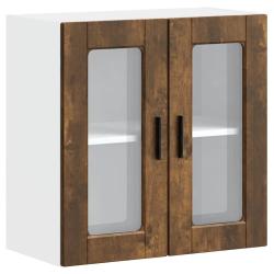 Armoire murale de cuisine optimis&eacute;e design moderne 60 x 31 x 60 cm en bois ch&ecirc;ne fum&eacute; 02_0050427