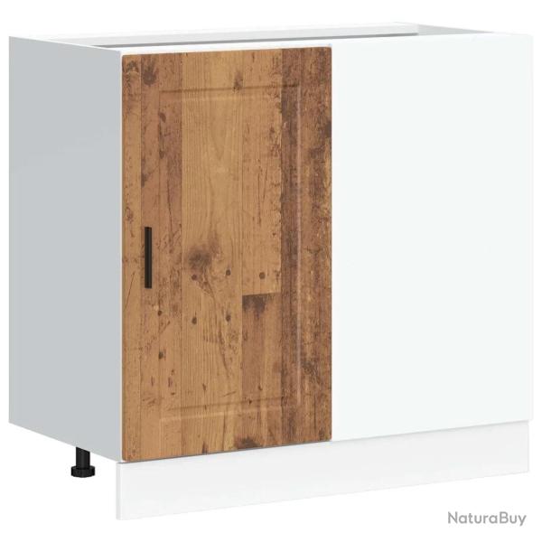 Armoire de cuisine Porto bois d'ing�nierie grand espace de rangement pieds r�glables 86 x 46 x 81,5