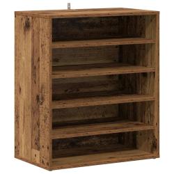 Armoire &agrave; chaussures vintage pratique 60 x 35 x 70 cm avec 5 &eacute;tag&egrave;res en bois d'ing&eacute;nierie vieux bo