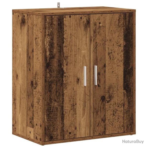 Armoire � chaussures vintage avec portes rangement 60 x 35 x 70 cm en bois d'ing�nierie vieux bois