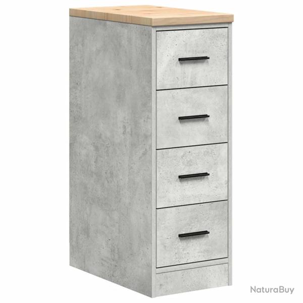 Armoire de rangement de garage gris b�ton 30 x 51 x 85 cm robuste et durable en bois pin 02_0051380