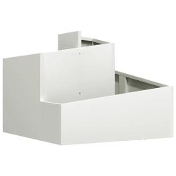 Cache-pot de jardin moderne ext&eacute;rieur 60 x 60 x 50 cm en acier lamin&eacute; &agrave; froid blanc 02_0052212