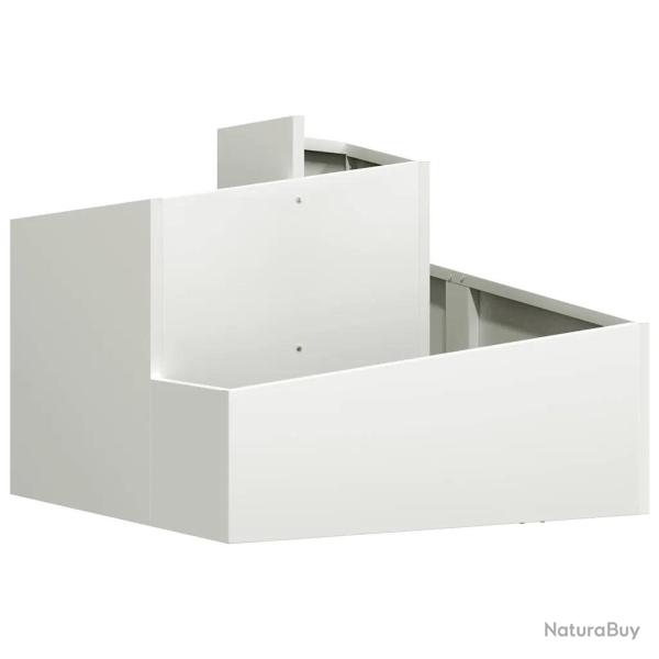 Cache-pot de jardin moderne ext�rieur 60 x 60 x 50 cm en acier lamin� � froid blanc 02_0052212