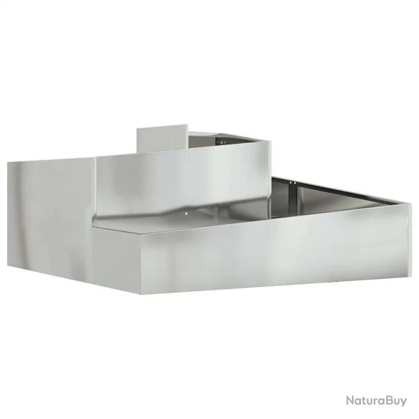 Cache-pot de jardin moderne 100 x 100 x 50 cm pratique style industriel en acier galvanis� argent 0