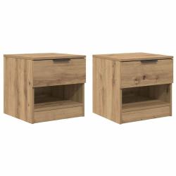 Armoire de lit moderne avec tiroir rangement 40 x 39 x 40 cm style rustique en bois d'ing&eacute;nierie ch
