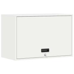 Armoire murale moderne chic garage rangement compact 80 x 40 x 53 cm en acier blanc 02_0052838