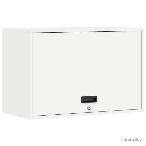 Armoire murale moderne chic garage rangement compact 80 x 40 x 53 cm en acier blanc 02_0052838