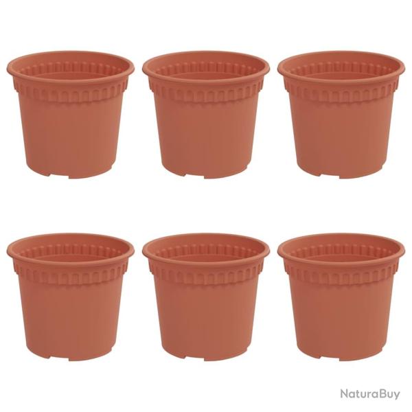 Lot de 6 pots � fleurs ronds modernes 12,5 x 12,5 x 10 cm avec drainage pratique style contemporain