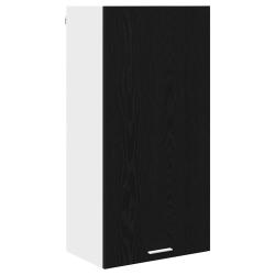 Armoire suspendue moderne int&eacute;rieur rangement spacieux 50 x 31 x 100 cm en bois d'ing&eacute;nierie noir 0
