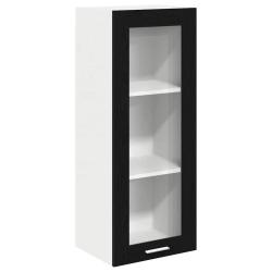 Armoire suspendue moderne avec espace de rangement 40 x 31 x 100 cm en bois d'ing&eacute;nierie ch&ecirc;ne noir