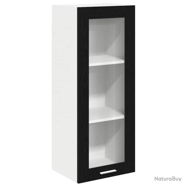 Armoire suspendue moderne avec espace de rangement 40 x 31 x 100 cm en bois d'ing�nierie ch�ne noir