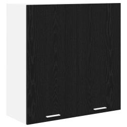 Armoire suspendue moderne grande capacit&eacute; rangement 80 x 31 x 80 cm en bois d'ing&eacute;nierie ch&ecirc;ne noir