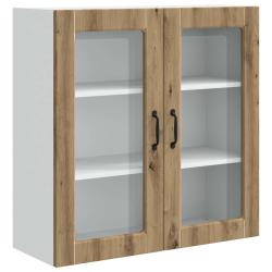 Armoire de cuisine murale moderne rangement int&eacute;rieur 80 x 31 x 80 cm en bois d'ing&eacute;nierie ch&ecirc;ne ar
