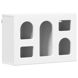 Armoire suspendue moderne avec &eacute;tag&egrave;res polyvalentes 60 x 20 x 40 cm en bois d'ing&eacute;nierie blanc 02_