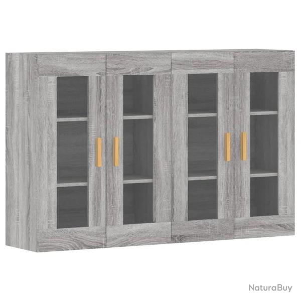 Lot de 2 armoires murales rangement �l�gant 69,5 x 34 x 90 cm en bois d'ing�nierie sonoma gris 02_0