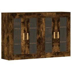 Lot de 2 armoires murales rangement pratique design mural 69,5 x 34 x 90 cm en bois d'ing&eacute;nierie ch