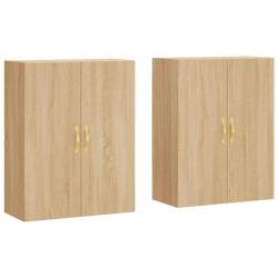 Lot de 2 armoires murales 69,5 x 34 x 90 cm avec grand espace de rangement style contemporain en bo